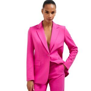 NWT $178 FRENCH CONNECTION WHISPER SINGLE BREASTED BLAZER - WILD ROSA SZ-4